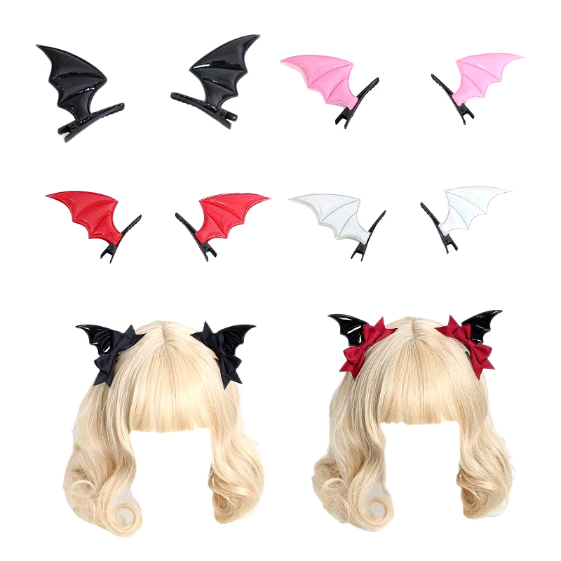 Hair Clips for Girl Halloween Hair Clips Lolita Bat Devil Wings Shape Barrettes Hair Barrettes for Toddler Girls